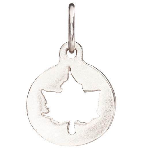 Small Maple Leaf Cutout Charm Jewelry Helen Ficalora 14k White Gold