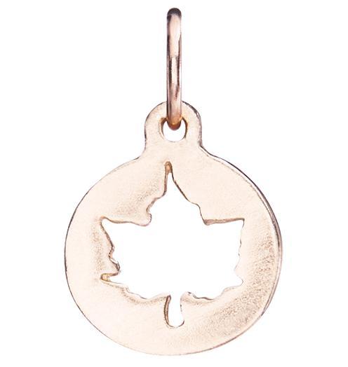 Small Maple Leaf Cutout Charm Jewelry Helen Ficalora 14k Pink Gold