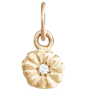 Small Montauk Daisy Flower Charm With Diamond Jewelry Helen Ficalora 14k Yellow Gold For Necklaces And Bracelets