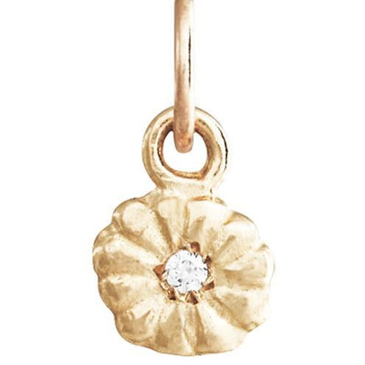 Small Montauk Daisy Flower Charm With Diamond Jewelry Helen Ficalora 14k Yellow Gold For Necklaces And Bracelets
