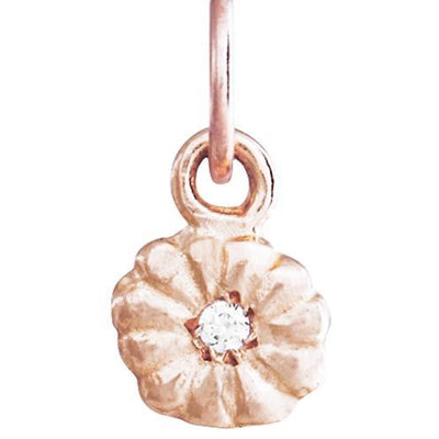 Small Montauk Daisy Flower Charm With Diamond Jewelry Helen Ficalora 14k Pink Gold For Necklaces And Bracelets