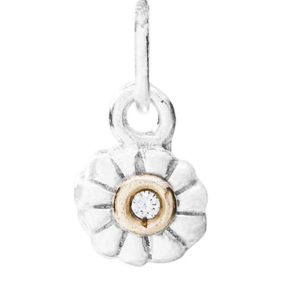 Small Montauk Daisy Flower Charm With Diamond Jewelry Helen Ficalora Sterling Silver For Necklaces And Bracelets