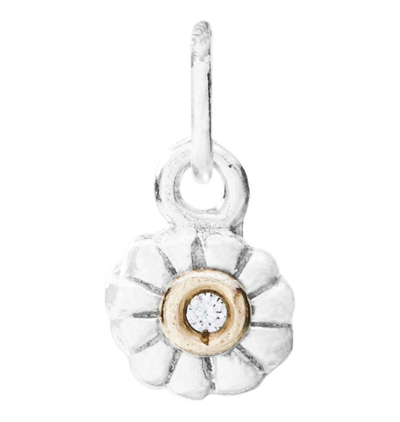 Small Montauk Daisy Flower Charm With Diamond Jewelry Helen Ficalora Sterling Silver For Necklaces And Bracelets