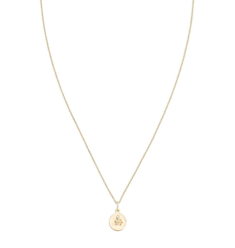 Small Paw Print Disk Charm With Diamond Jewelry Helen Ficalora For Necklaces And Bracelets