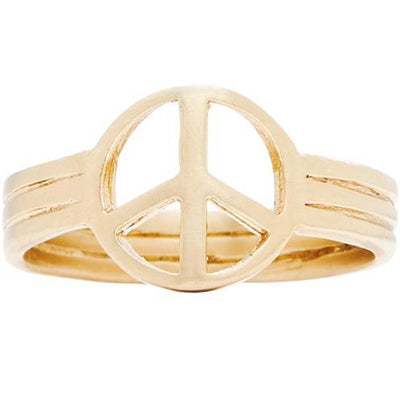 Small Peace Sign Ring Jewelry Helen Ficalora 14k Yellow Gold 5