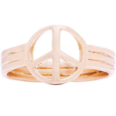 Small Peace Sign Ring Jewelry Helen Ficalora 14k Pink Gold 5