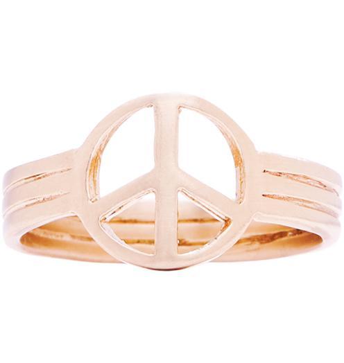 Small Peace Sign Ring Jewelry Helen Ficalora 14k Pink Gold 5