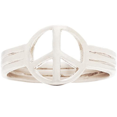 Small Peace Sign Ring Jewelry Helen Ficalora 14k White Gold 5