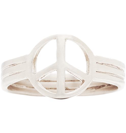 Small Peace Sign Ring Jewelry Helen Ficalora 14k White Gold 5