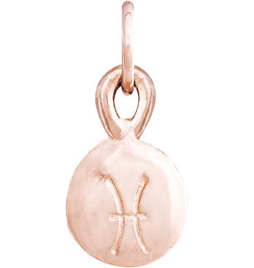 Small Pisces Zodiac Charm Jewelry Helen Ficalora 14k Pink Gold