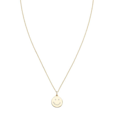 Smiley Disk Charm Pavé Diamonds Jewelry Helen Ficalora 