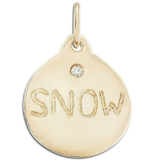 Snow Disk Charm With Diamond Jewelry Helen Ficalora 14k Yellow Gold For Necklaces And Bracelets