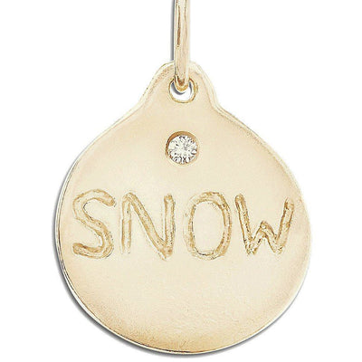 Snow Disk Charm With Diamond Jewelry Helen Ficalora 14k Yellow Gold For Necklaces And Bracelets