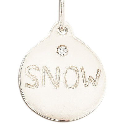 Snow Disk Charm With Diamond Jewelry Helen Ficalora 14k White Gold For Necklaces And Bracelets