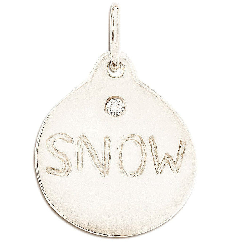 Snow Disk Charm With Diamond Jewelry Helen Ficalora 14k White Gold For Necklaces And Bracelets