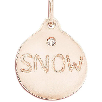 Snow Disk Charm With Diamond Jewelry Helen Ficalora 14k Pink Gold For Necklaces And Bracelets