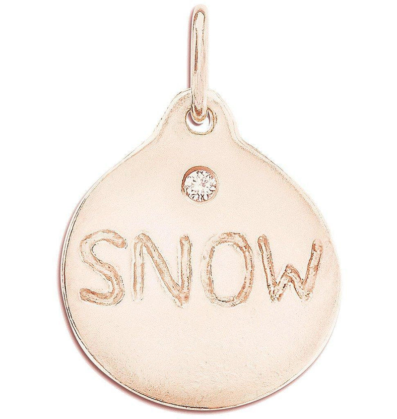 Snow Disk Charm With Diamond Jewelry Helen Ficalora 14k Pink Gold For Necklaces And Bracelets