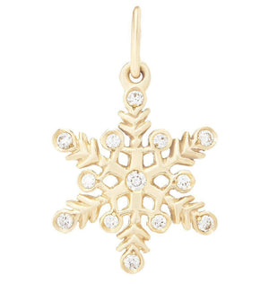 Helen Ficalora 14k Gold Diamond Snowflake Pendant for Bracelets & Necklaces