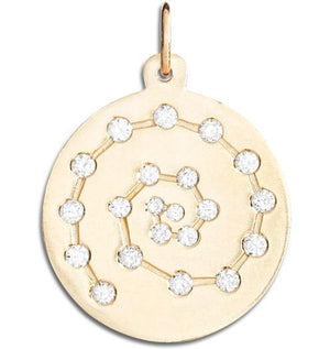 Spiral Charm Pavé Diamonds Jewelry Helen Ficalora 14k Yellow Gold For Necklaces And Bracelets