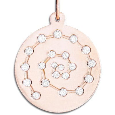 Spiral Charm Pavé Diamonds Jewelry Helen Ficalora 14k Pink Gold For Necklaces And Bracelets