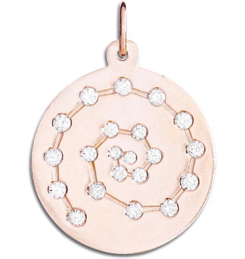 Spiral Charm Pavé Diamonds Jewelry Helen Ficalora 14k Pink Gold For Necklaces And Bracelets