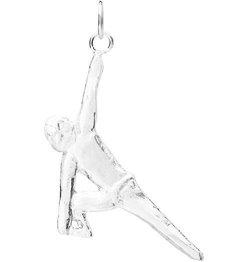 Standing Triangle Pose Yoga Charm Jewelry Helen Ficalora Sterling Silver 