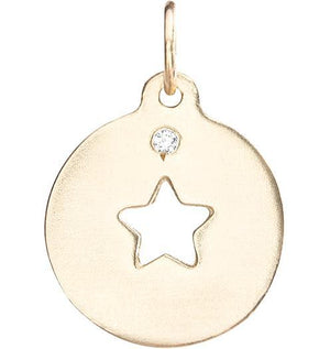 Star Cutout Charm with Diamond Jewelry Helen Ficalora 14k Yellow Gold For Necklaces And Bracelets
