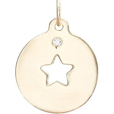 Star Cutout Charm with Diamond Jewelry Helen Ficalora 14k Yellow Gold For Necklaces And Bracelets