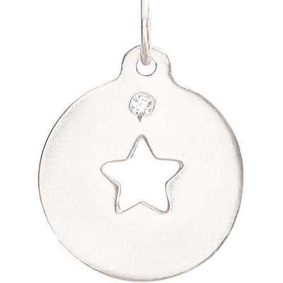 Star Cutout Charm with Diamond Jewelry Helen Ficalora 14k White Gold For Necklaces And Bracelets