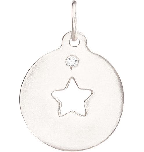 Star Cutout Charm with Diamond Jewelry Helen Ficalora 14k White Gold For Necklaces And Bracelets
