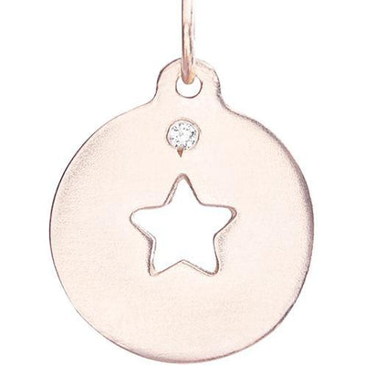 Star Cutout Charm with Diamond Jewelry Helen Ficalora 14k Pink Gold For Necklaces And Bracelets