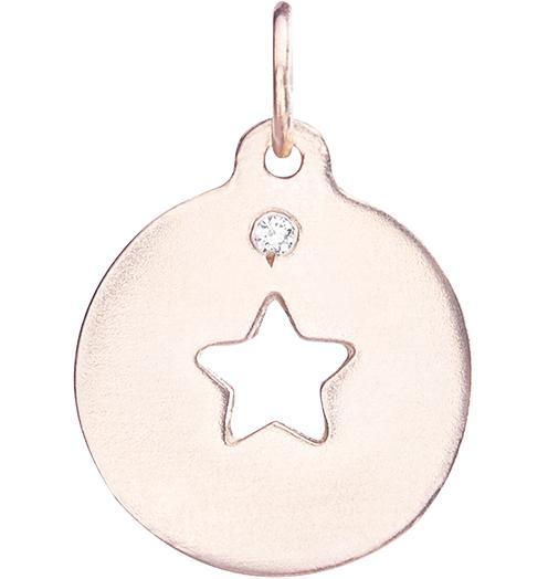 Star Cutout Charm with Diamond Jewelry Helen Ficalora 14k Pink Gold For Necklaces And Bracelets