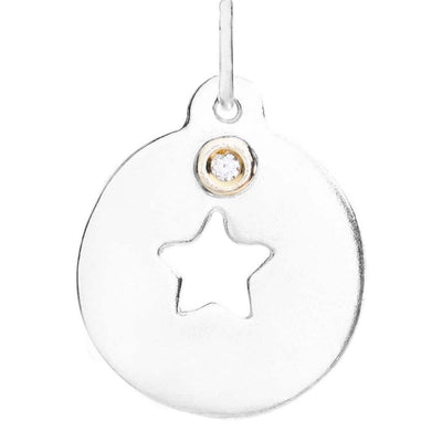 Star Cutout Charm with Diamond Jewelry Helen Ficalora Sterling Silver For Necklaces And Bracelets