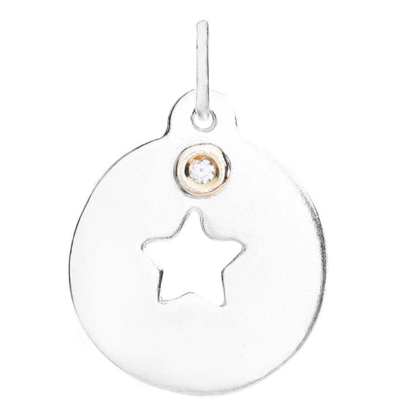Star Cutout Charm with Diamond Jewelry Helen Ficalora Sterling Silver For Necklaces And Bracelets