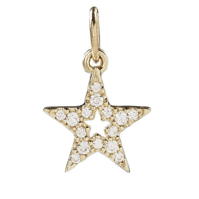 Star Mini Charm With Pavé Diamonds Jewelry Helen Ficalora 14k Yellow Gold