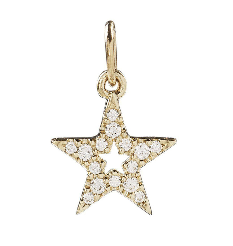 Star Mini Charm With Pavé Diamonds Jewelry Helen Ficalora 14k Yellow Gold