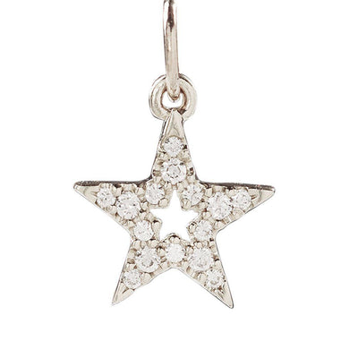 Star Mini Charm With Pavé Diamonds Jewelry Helen Ficalora 14k White Gold