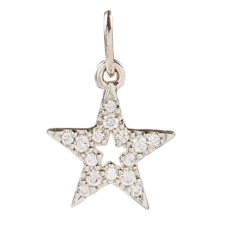 Star Mini Charm With Pavé Diamonds Jewelry Helen Ficalora 14k White Gold