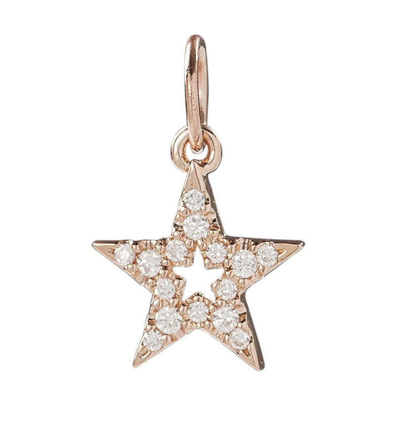 Star Mini Charm With Pavé Diamonds Jewelry Helen Ficalora 14k Pink Gold
