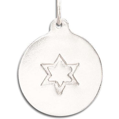 Star of David Disk Charm Jewelry Helen Ficalora 14k White Gold