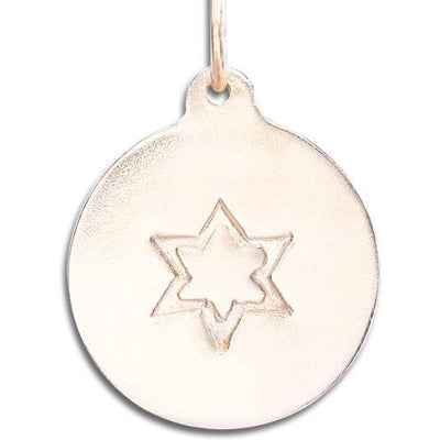 Star of David Disk Charm Jewelry Helen Ficalora 14k Pink Gold