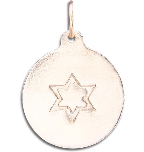Star of David Disk Charm Jewelry Helen Ficalora 14k Pink Gold