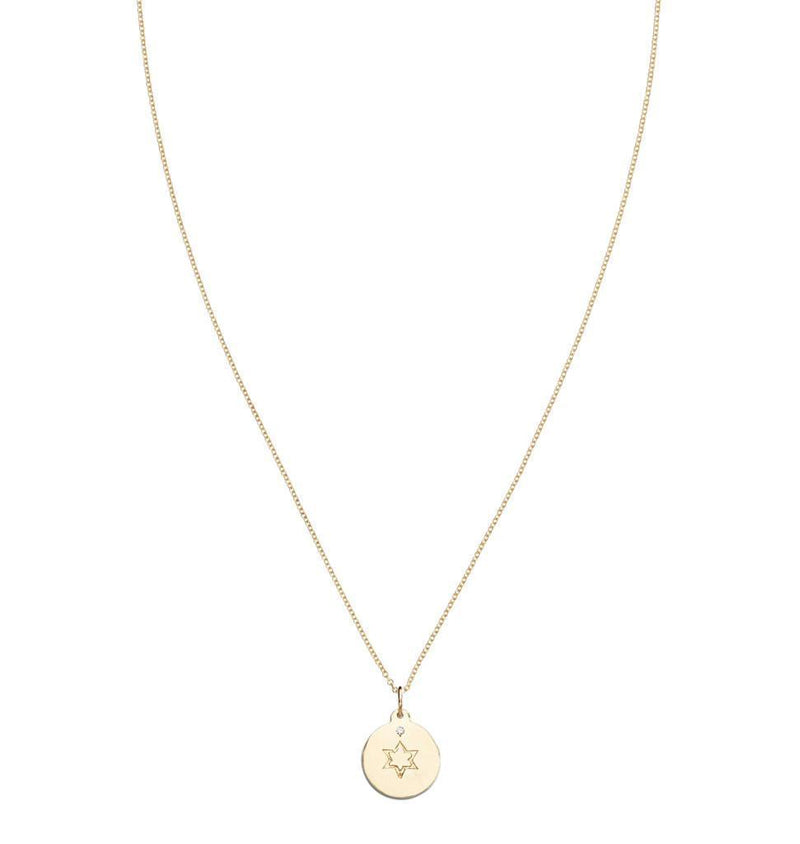 Star of David Disk Charm With Diamond Jewelry Helen Ficalora 