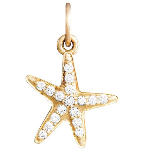 Starfish Mini Charm Pave Diamonds Jewelry Helen Ficalora 14k Yellow Gold For Necklaces And Bracelets
