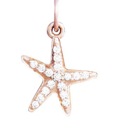 Starfish Mini Charm Pave Diamonds Jewelry Helen Ficalora 14k Pink Gold For Necklaces And Bracelets