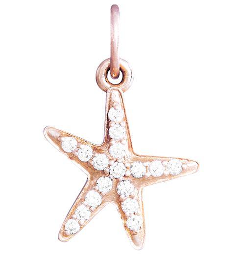 Starfish Mini Charm Pave Diamonds Jewelry Helen Ficalora 14k Pink Gold For Necklaces And Bracelets
