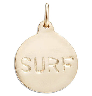 "Surf" Disk Charm Jewelry Helen Ficalora 14k Yellow Gold For Necklaces And Bracelets
