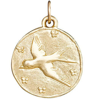 Swallow Coin Charm Jewelry Helen Ficalora 14k Yellow Gold
