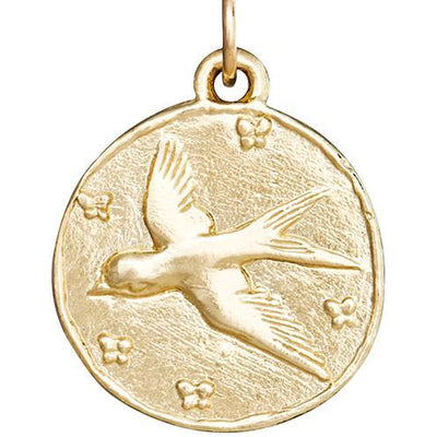 Swallow Coin Charm Jewelry Helen Ficalora 14k Yellow Gold