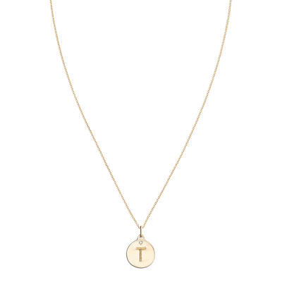"T" Alphabet Charm With Diamond -  - Jewelry - Helen Ficalora - 5